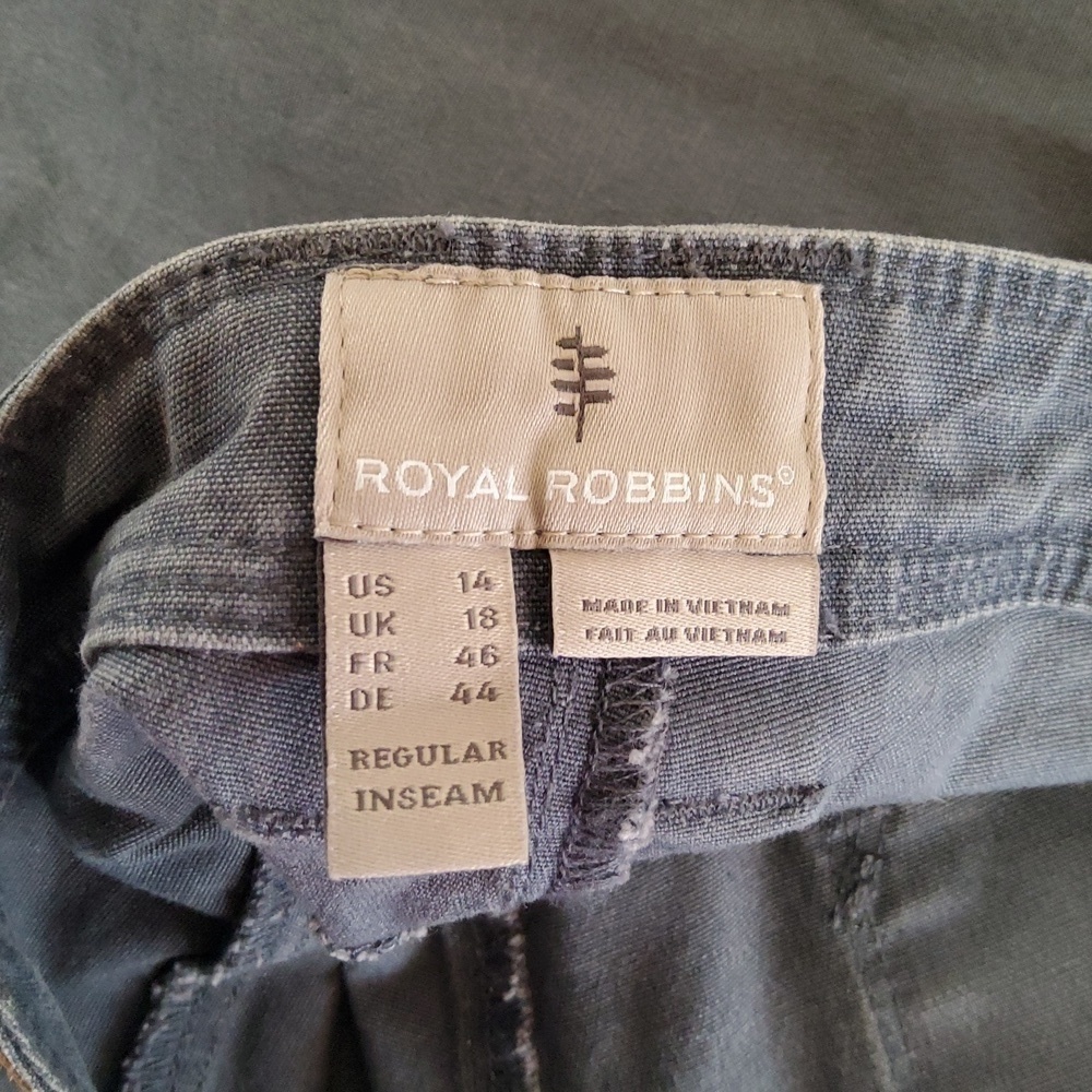 ROYAL Robbins pants women's size 14 regular EUC blue straight leg - Picture 6 of 8